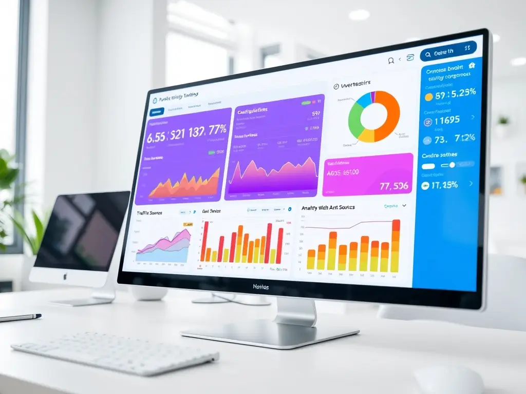 A dashboard displaying various analytics metrics used for optimizing marketing strategies.