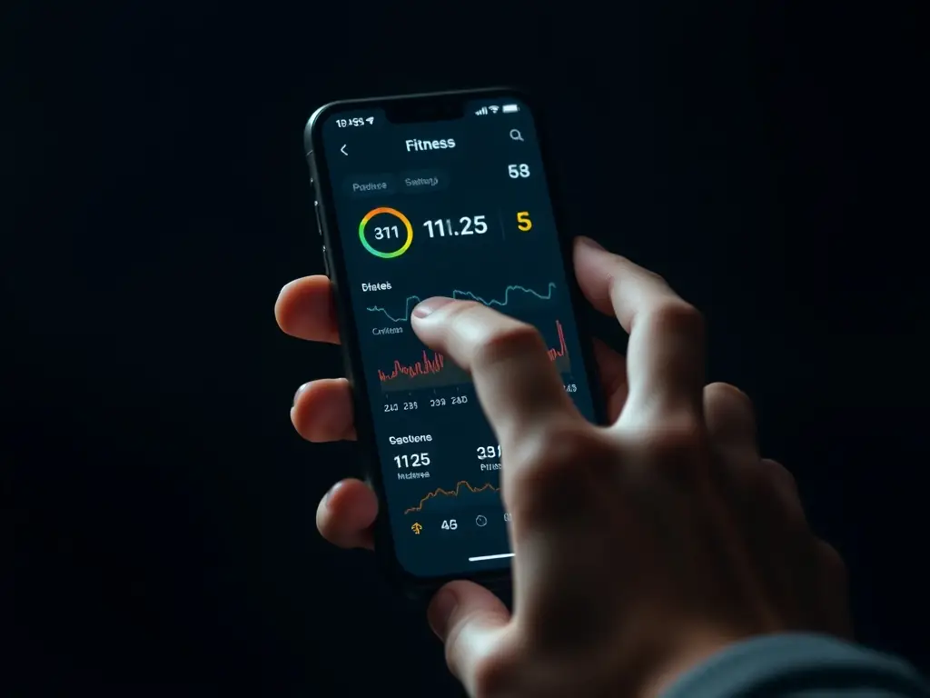 Mobile app interface displaying fitness tracking features.