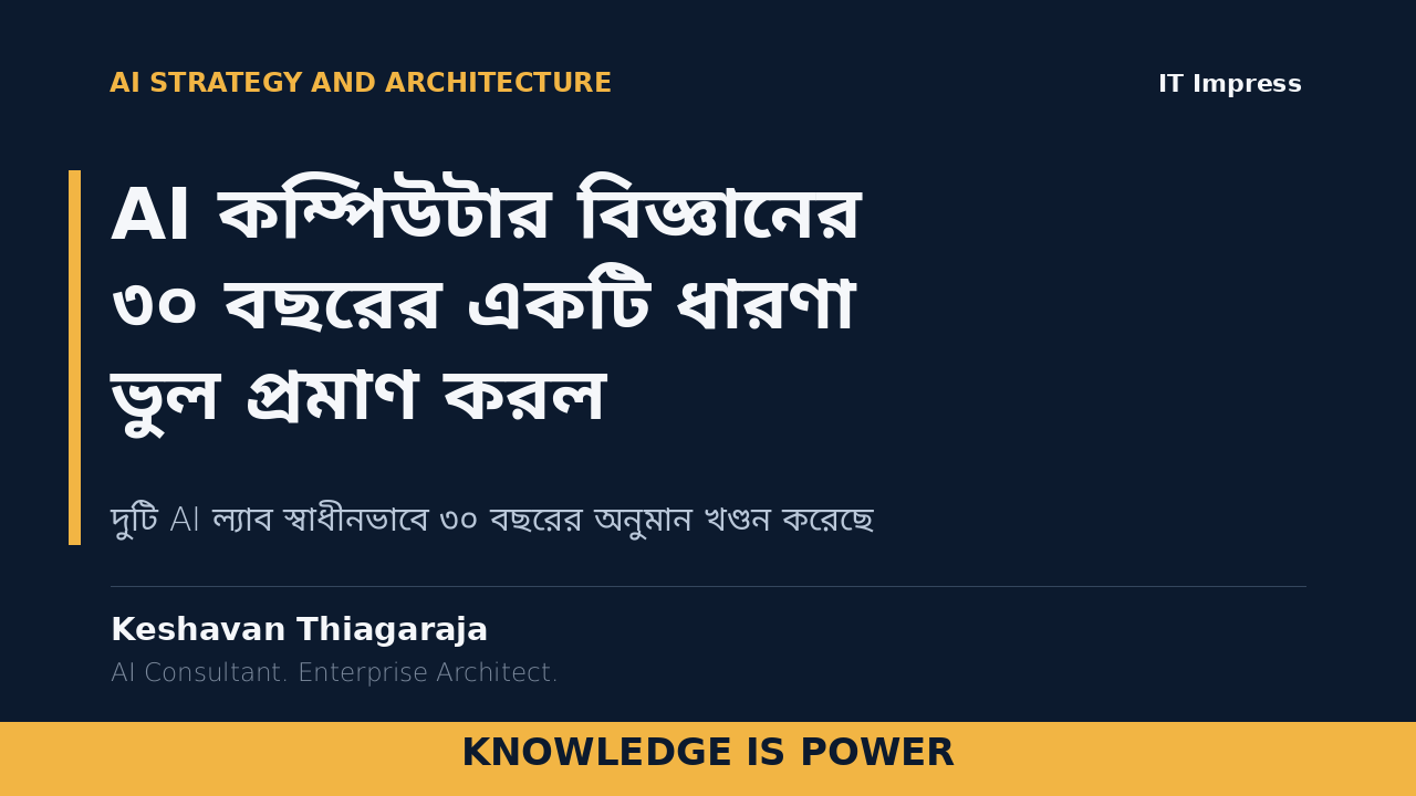 AI কম্পিউটার বিজ্ঞানের ৩০ বছরের একটি ধারণা ভুল প্রমাণ করল - AI News cover