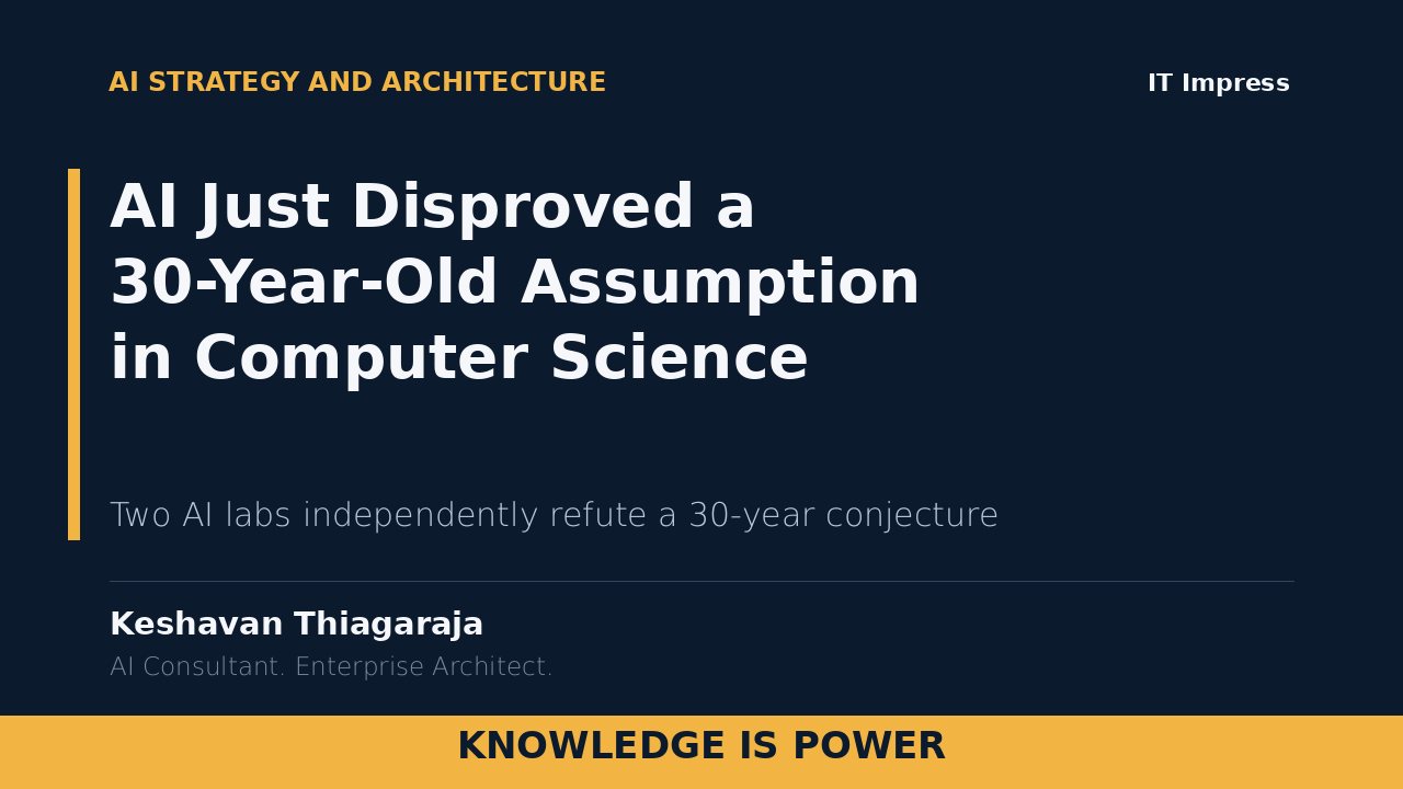 AI Just Disproved a 30-Year-Old Assumption in Computer Science - AI News cover