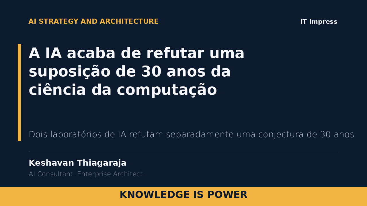 A IA acaba de refutar uma suposição de 30 anos da ciência da computação - AI News cover