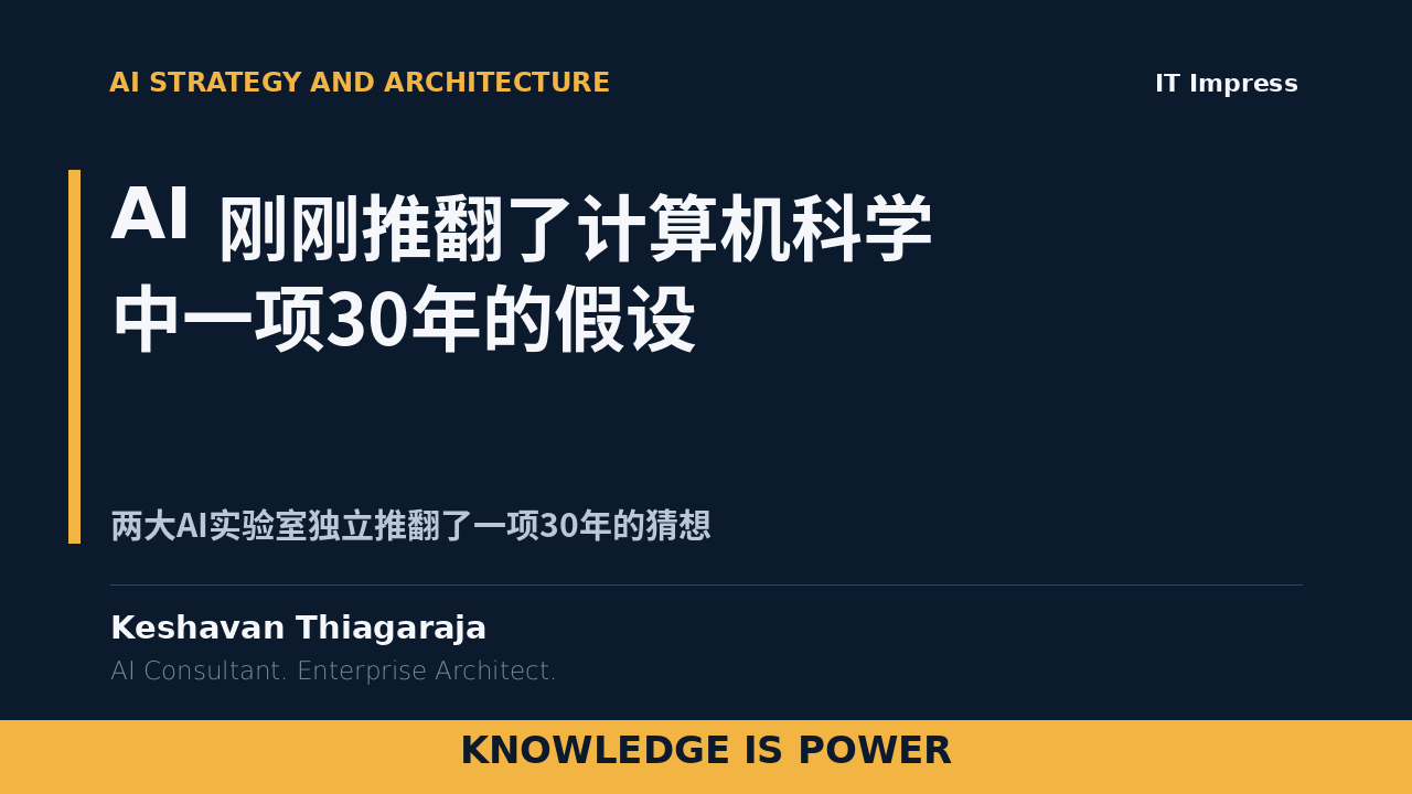 AI 刚刚推翻了计算机科学中一项30年的假设 - AI News cover