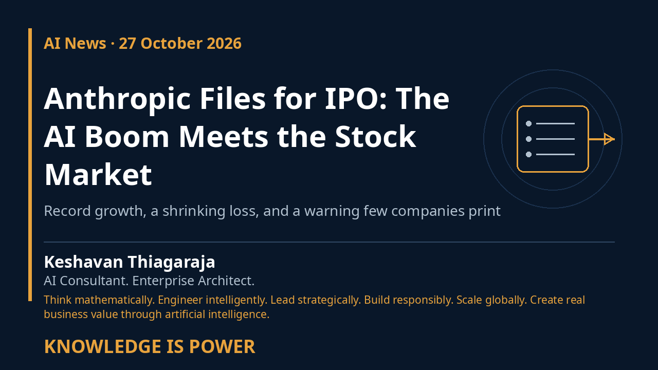 Anthropic Files for IPO: The AI Boom Meets the Stock Market - AI News cover