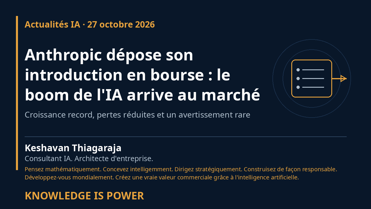 Anthropic dépose son introduction en bourse : le boom de l'IA arrive au marché - AI News cover