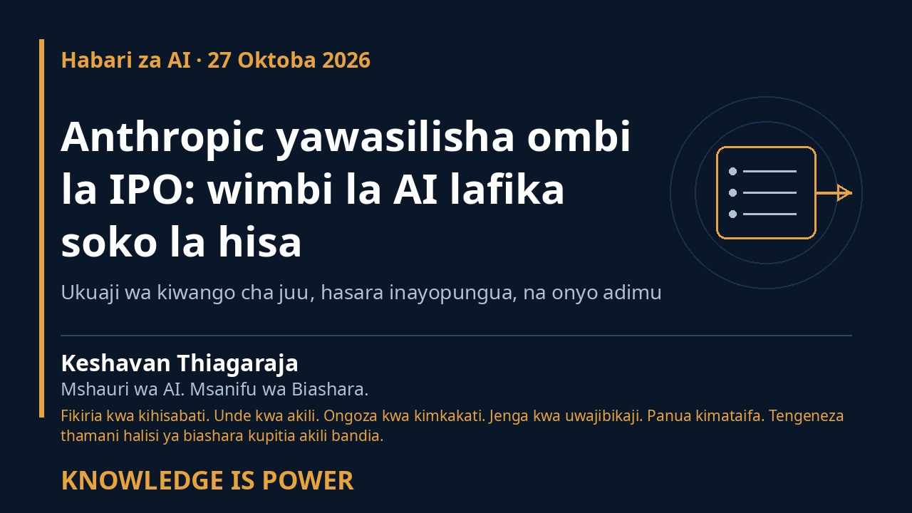 Anthropic yawasilisha ombi la IPO: wimbi la AI lafika soko la hisa - AI News cover