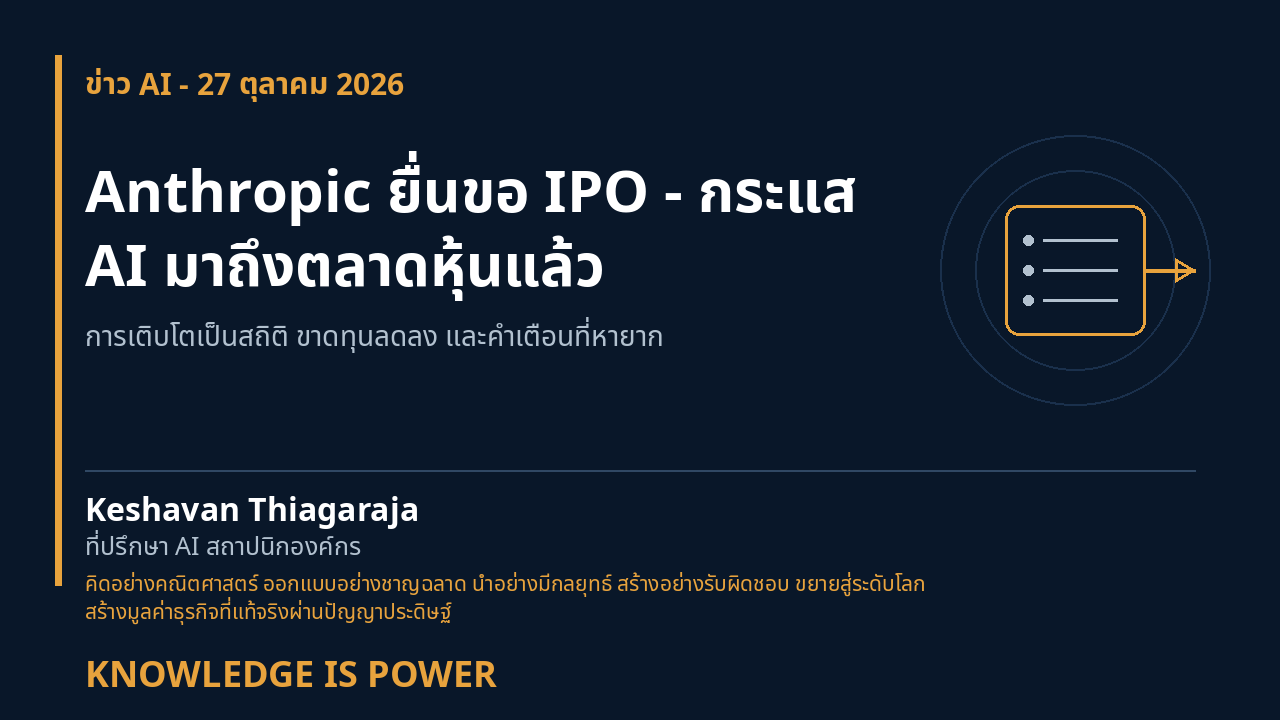 Anthropic ยื่นขอ IPO - กระแส AI มาถึงตลาดหุ้นแล้ว - AI News cover