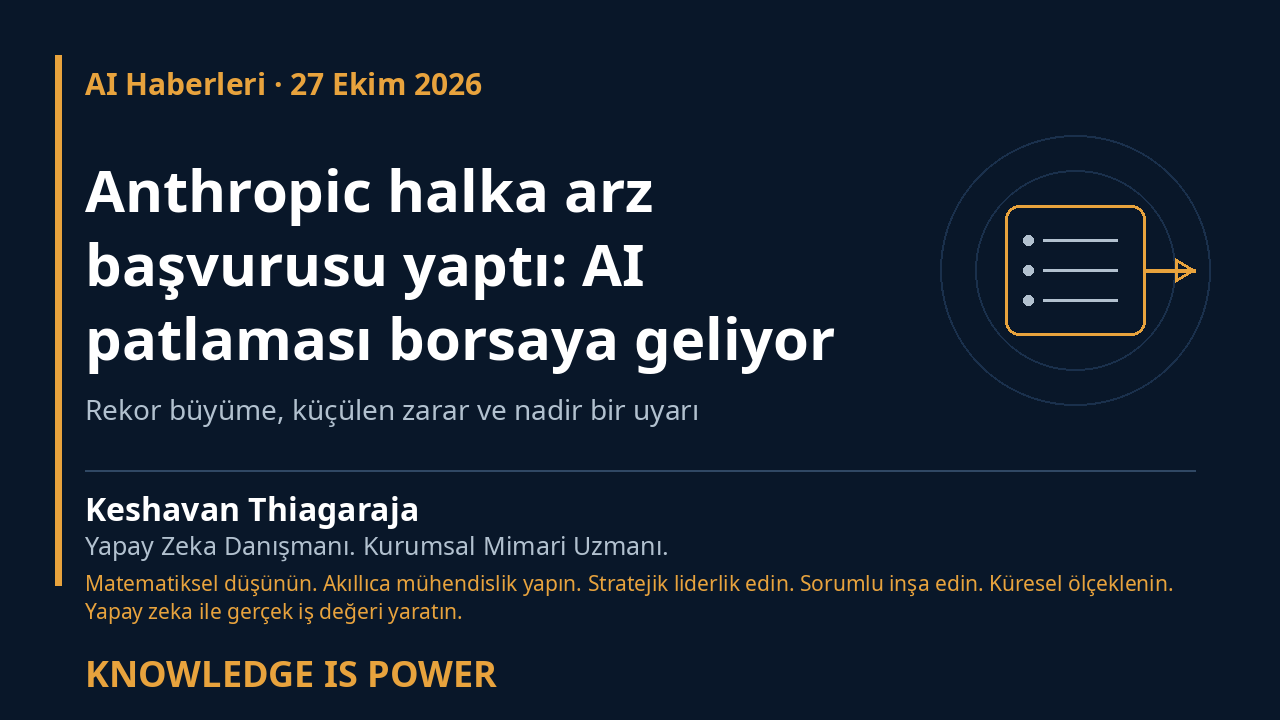 Anthropic halka arz başvurusu yaptı: AI patlaması borsaya geliyor - AI News cover
