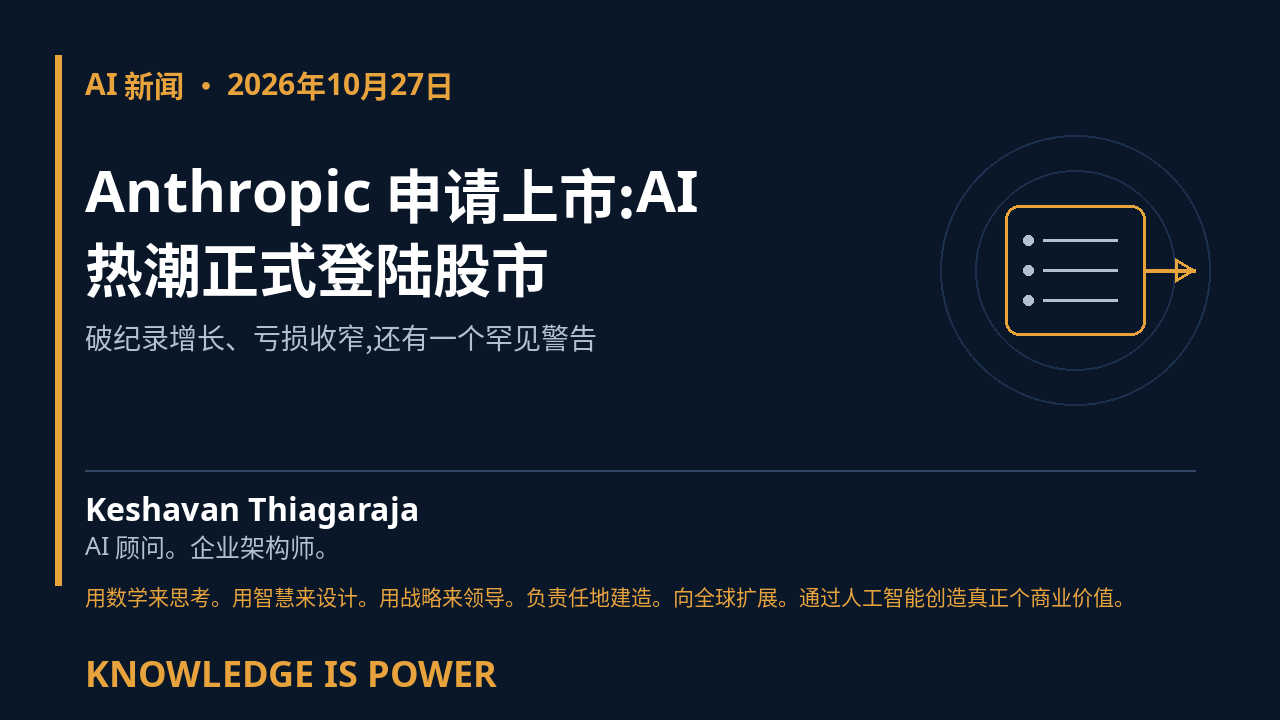 Anthropic 申请上市:AI 热潮正式登陆股市 - AI News cover