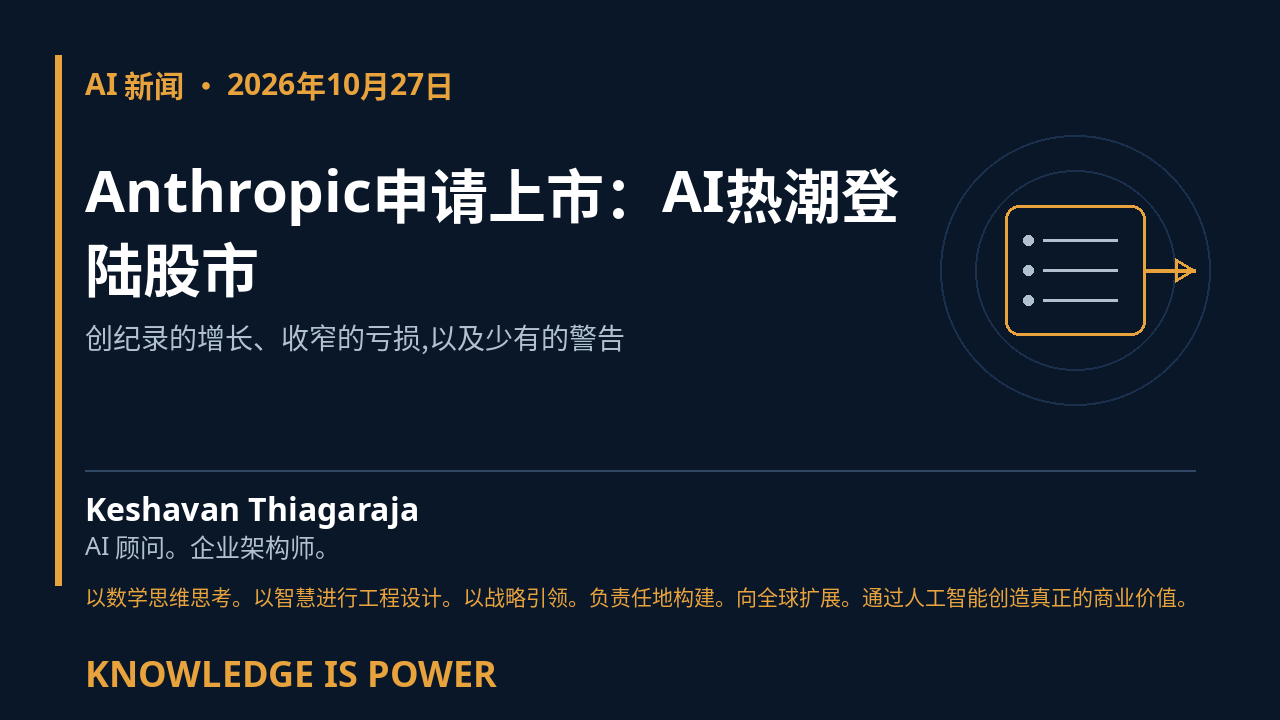 Anthropic申请上市：AI热潮登陆股市 - AI News cover