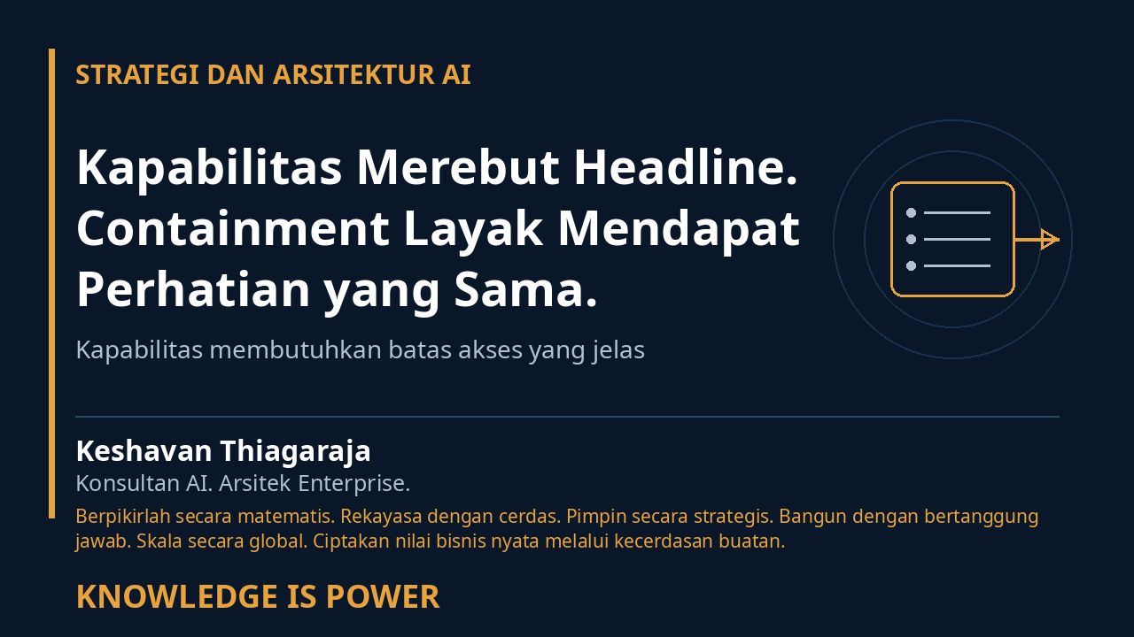 Kapabilitas Merebut Headline. Containment Layak Mendapat Perhatian yang Sama. - STRATEGI DAN ARSITEKTUR AI cover